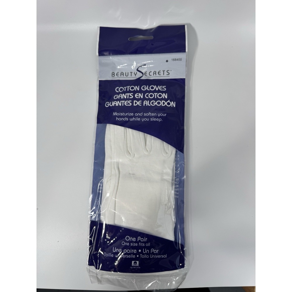 Beauty Secrets COTTON GLOVES Pair Moisturize & Soften Your Hands Will You Sleep